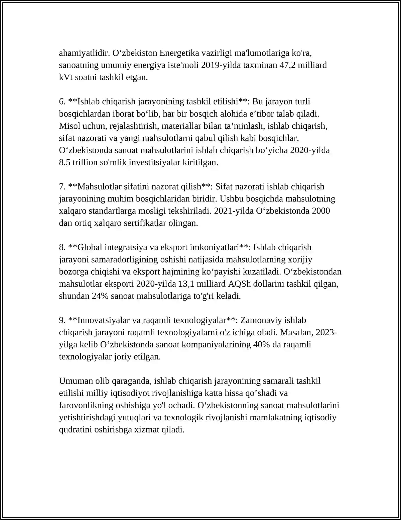 Ishlab chiqarish jarayoni va uni hisobga olish 4