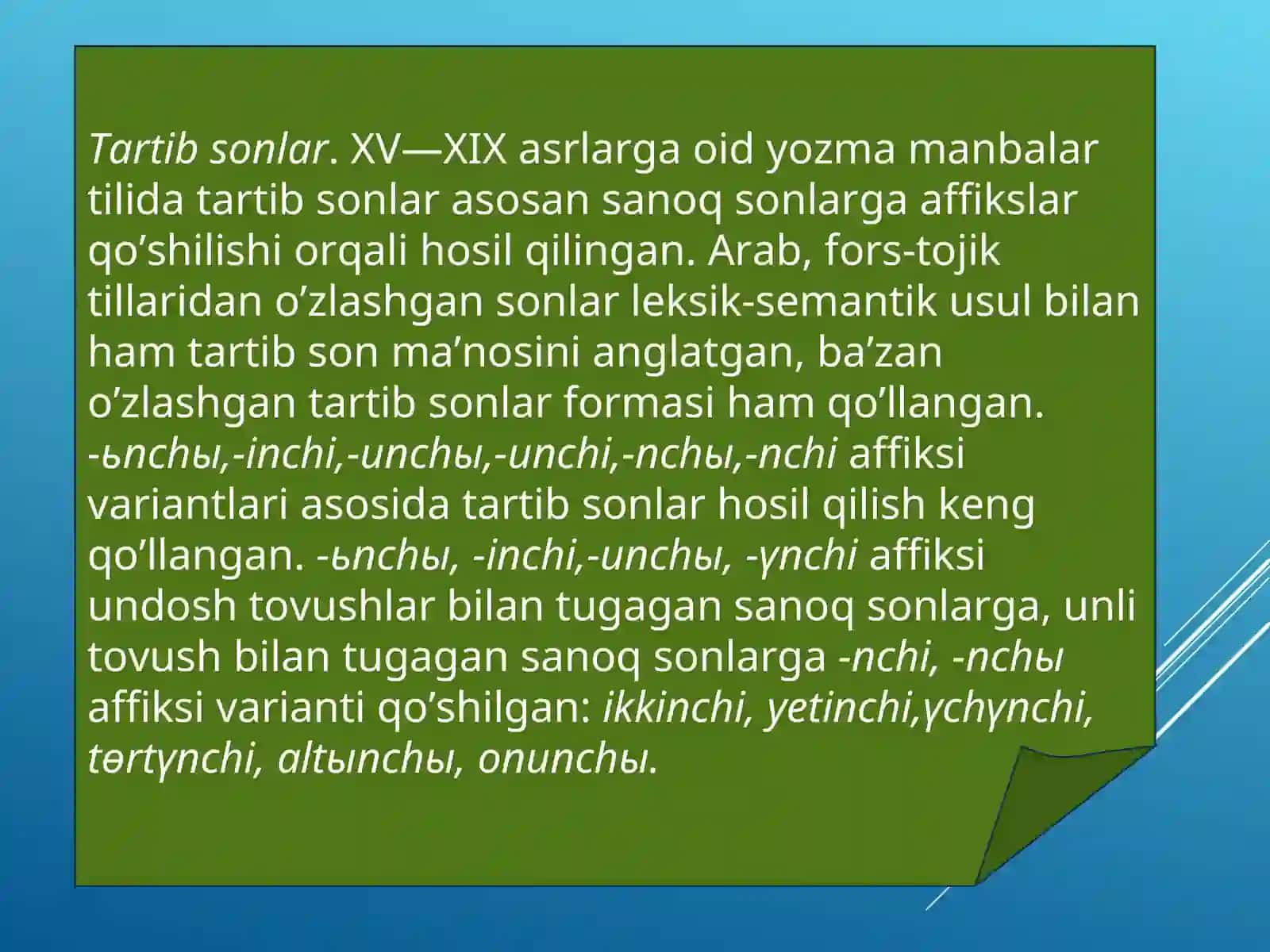 Eski o’zbek tilida sonlarning ifodalanish usullari va shakllari 4