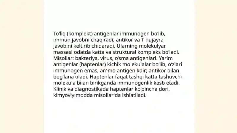 Antigenlar va ularning tasnifi 4