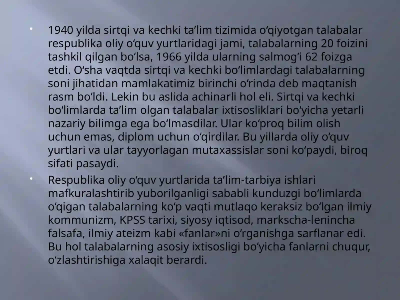 1945-1991 yillarda O'zbekistonda ta'lim tizimi va pedagogika fani rivoji 4