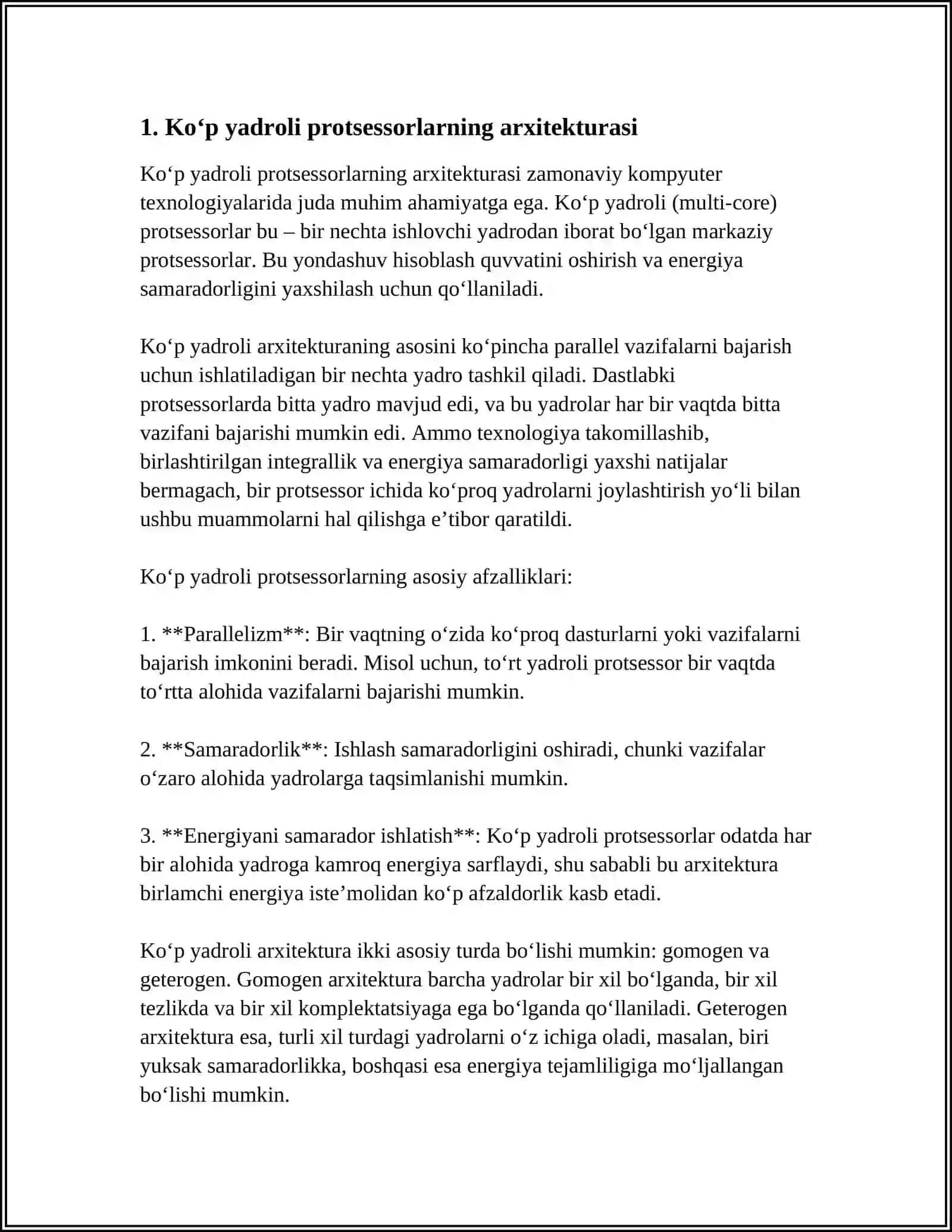 KOʻP YADROLI PROTSESSORLI PROTSESSORLAR VA ULARNING VAZIFALARI 4