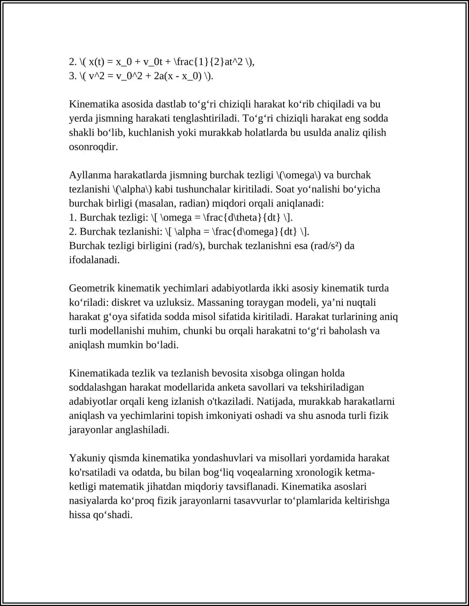 YERNING TORTISHISH MAYDONIDA JISMLARNING HARAKATI 4