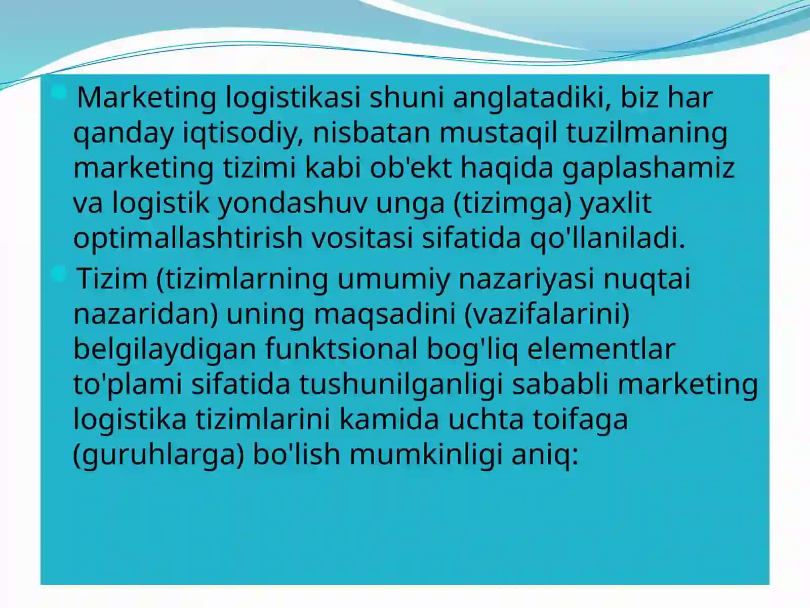 TRANSPORT LOGISTIKASI FAKULTETI SIRTQI BO`LIM 1-KURS 80-21 – GURUH TALABASISOBIRJONOV LOCHINNINGYO`NALISHGAKIRISH FANIDAN BAJARGAN MUSTAQIL ISHI 4