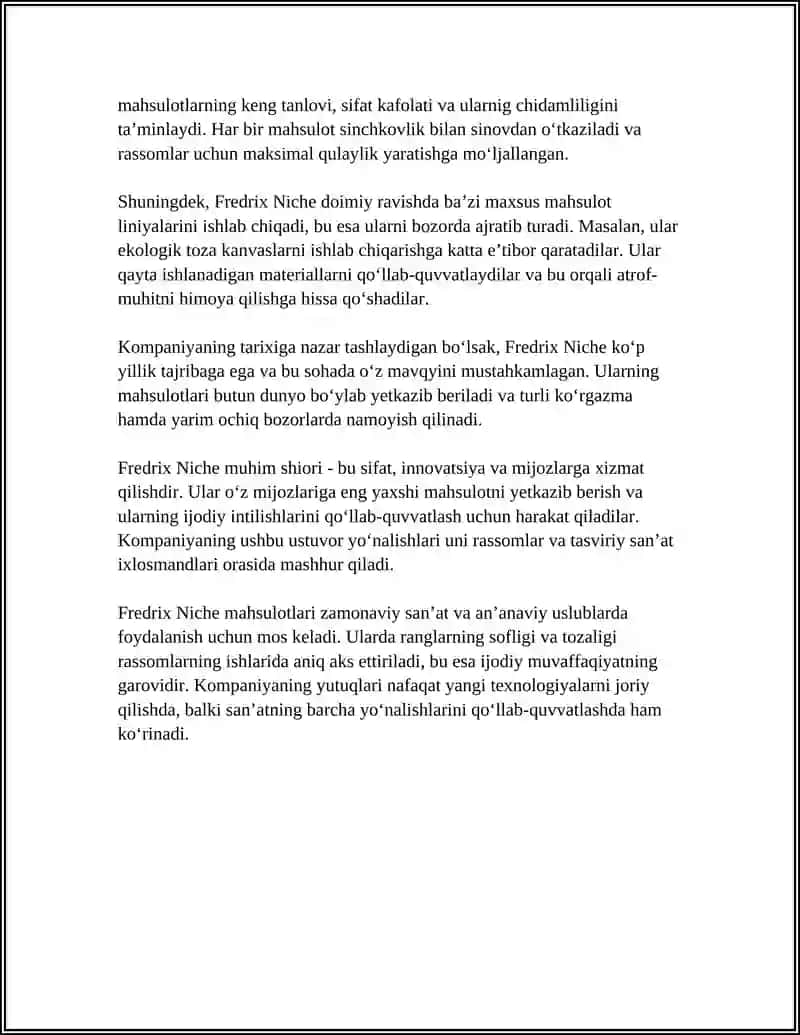 Fredrix Niche 4