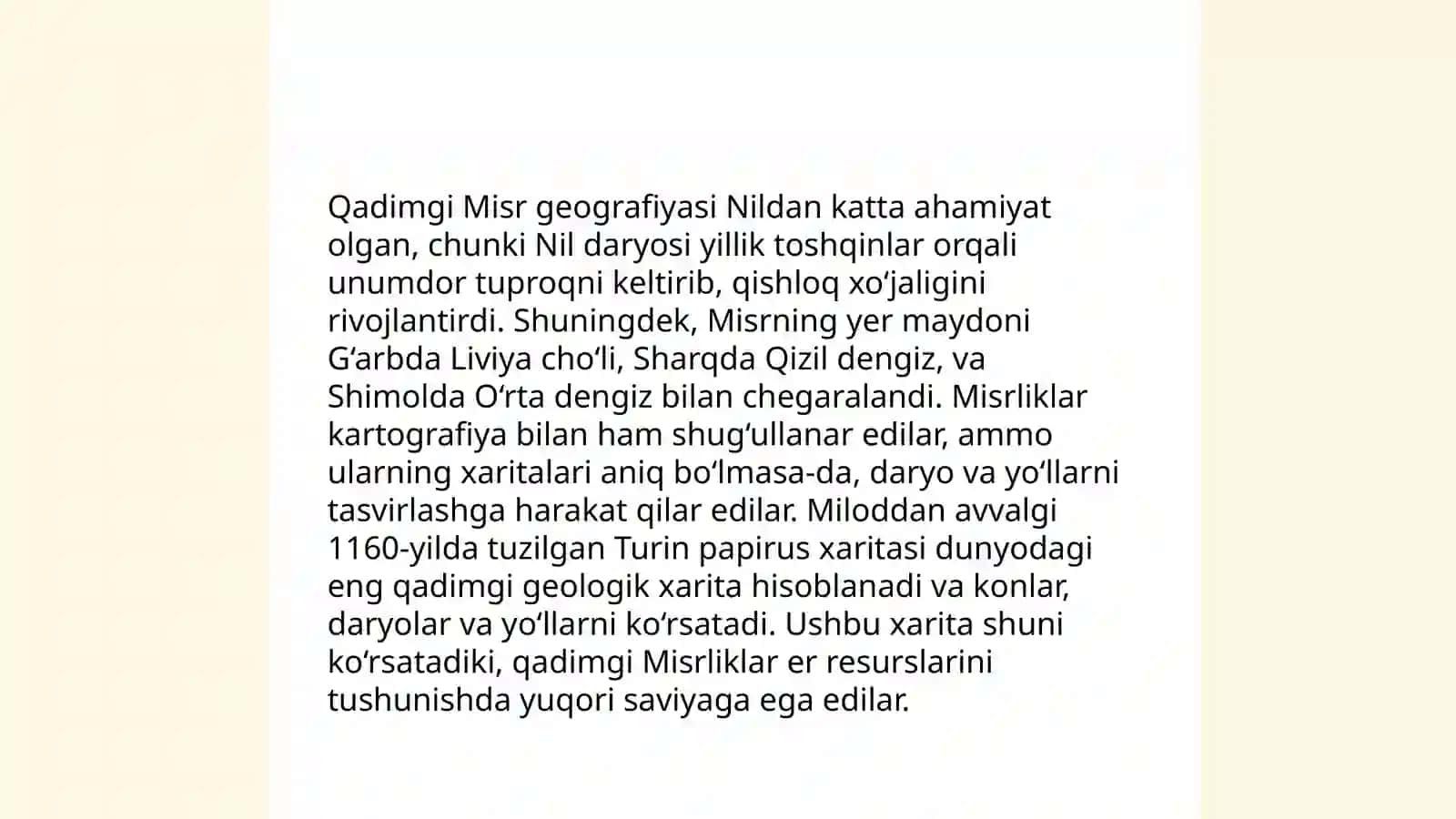 Osiyo va shimoliy Afrikaning qadimiy davlatlarida geografik bilimlarning paydo boʻlishi 4