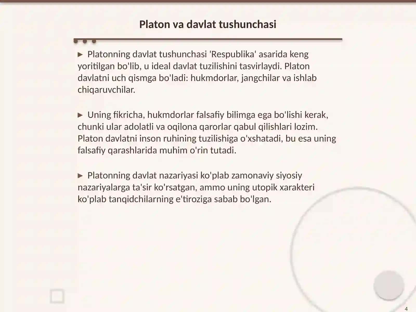 Yevropa mutafakkirlari Platon, I.Kant, R.Dekart, D.Yumining falsafaga oid qarawlarini qiyosiy tahlili 4