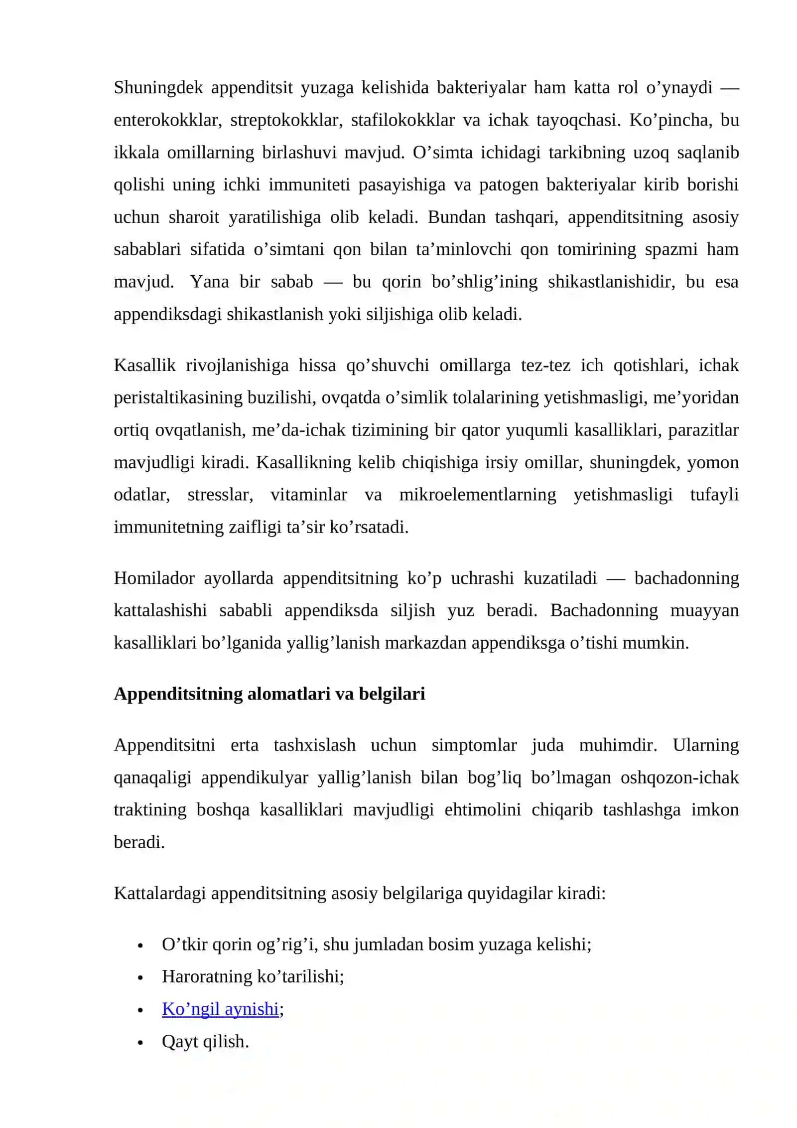 APENDITSIT, XOLISTITSIT, PERITONIT, MEDA VA 12 BARMOQ ICHAK YARASI ASORATLARI 4