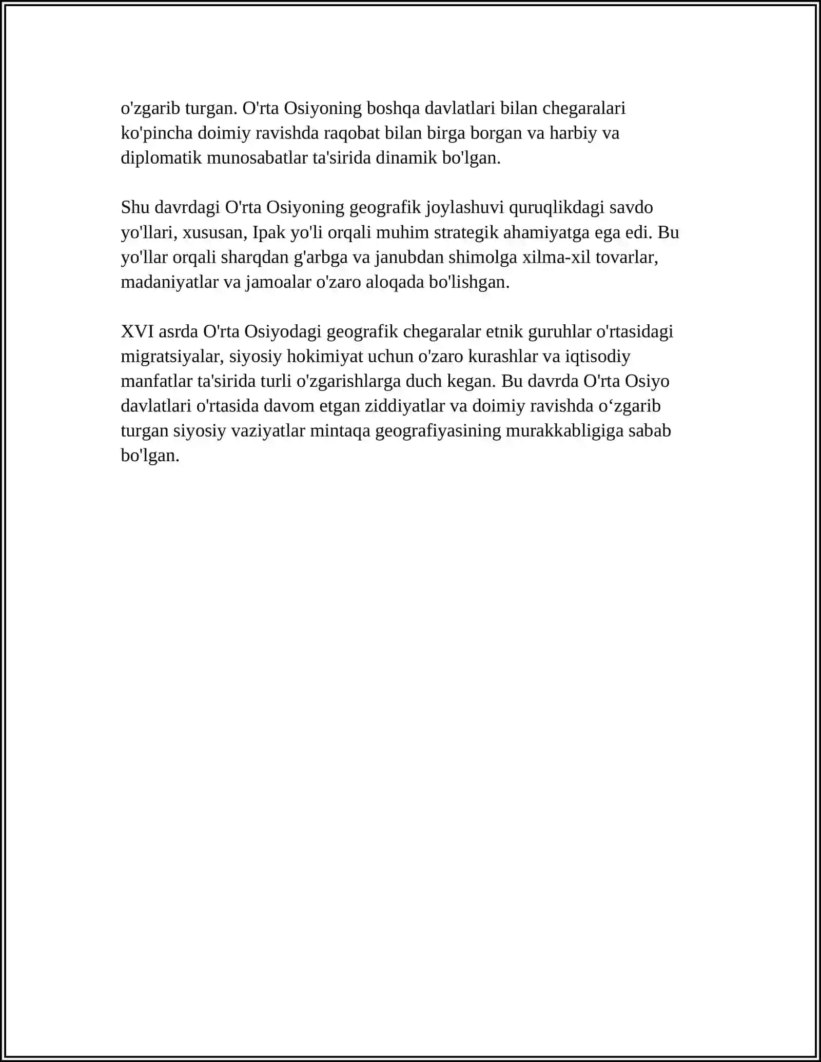 XVI-XIX ASRNING BIRINCHI YARMIDA ÒRTA OSIYO HAQIDAGI TARIXIY GEOGRAFIK TADQIQOTLAR 4