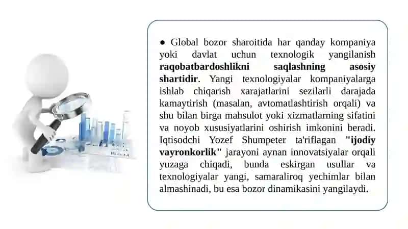 Ishlab chiqarish jarayoniga yangi texnologiyalarni tatbiq etish 4