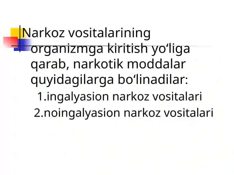 NARKOZ UCHUN VOSITALAR VA MAHALLIY ANCSTETIKLAR KLINIK FARMAKOLOGIYASI 4