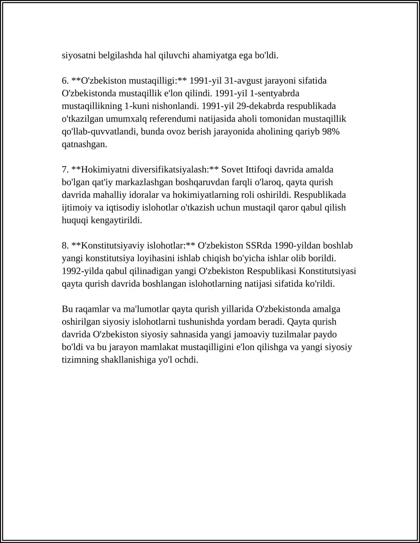 QAYTA QURISH YILLARIDA O'ZBEKISTONNING IJTIMOIY SIYOSIY HAYOTI 4