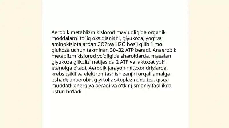 Metabalizm-achish jarayoni 4