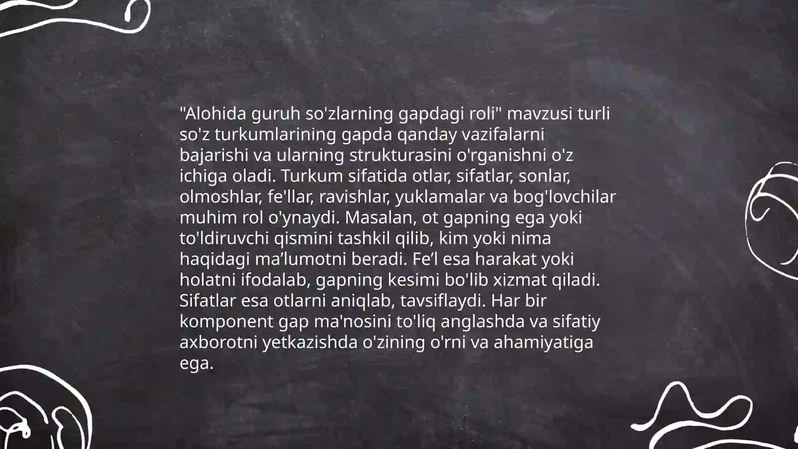 O'zbek tilida alohida guruh so'zlarining o'ziga xos xususiyatlarini o'rganish maqsadida tajriba-sinov ishlarini olib borish 4
