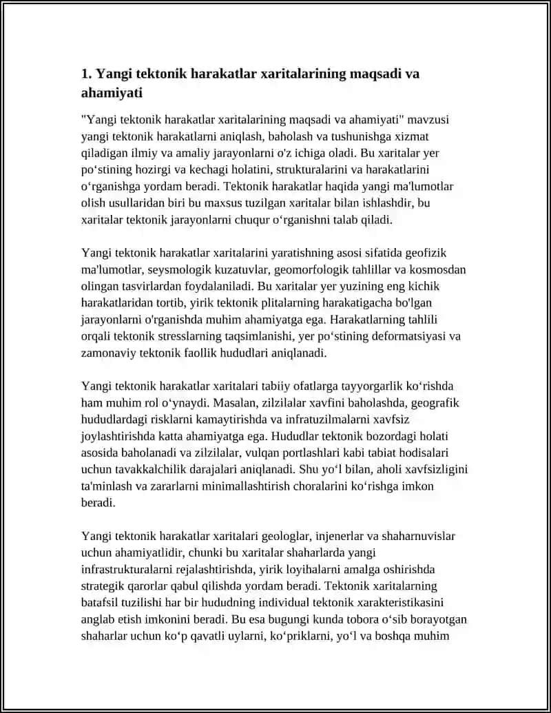 YANGI TEKTONIK HARAKATLAR XARITALARI BILAN ISHLASH 4