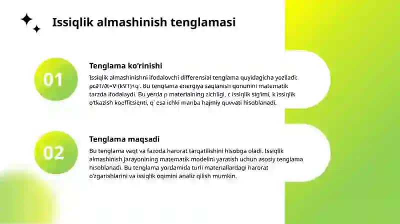 Issiqlik Almashinish: Tenglama va Koefitsient 4