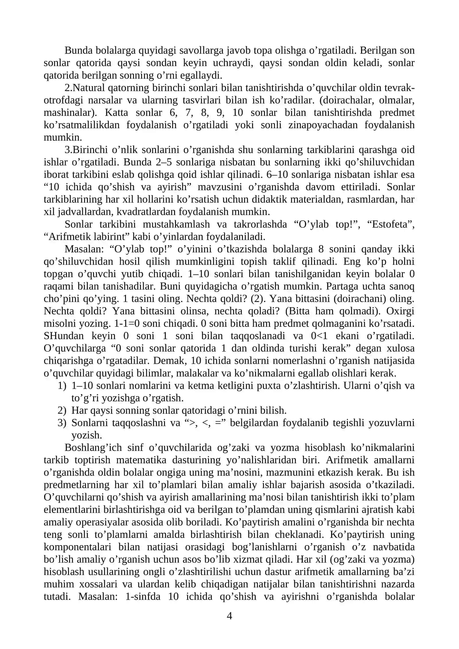 Butun nomanfiy sonlarni nomerlashni o’rganish metodikasi 4