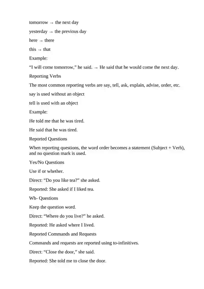 Reported Speech 4