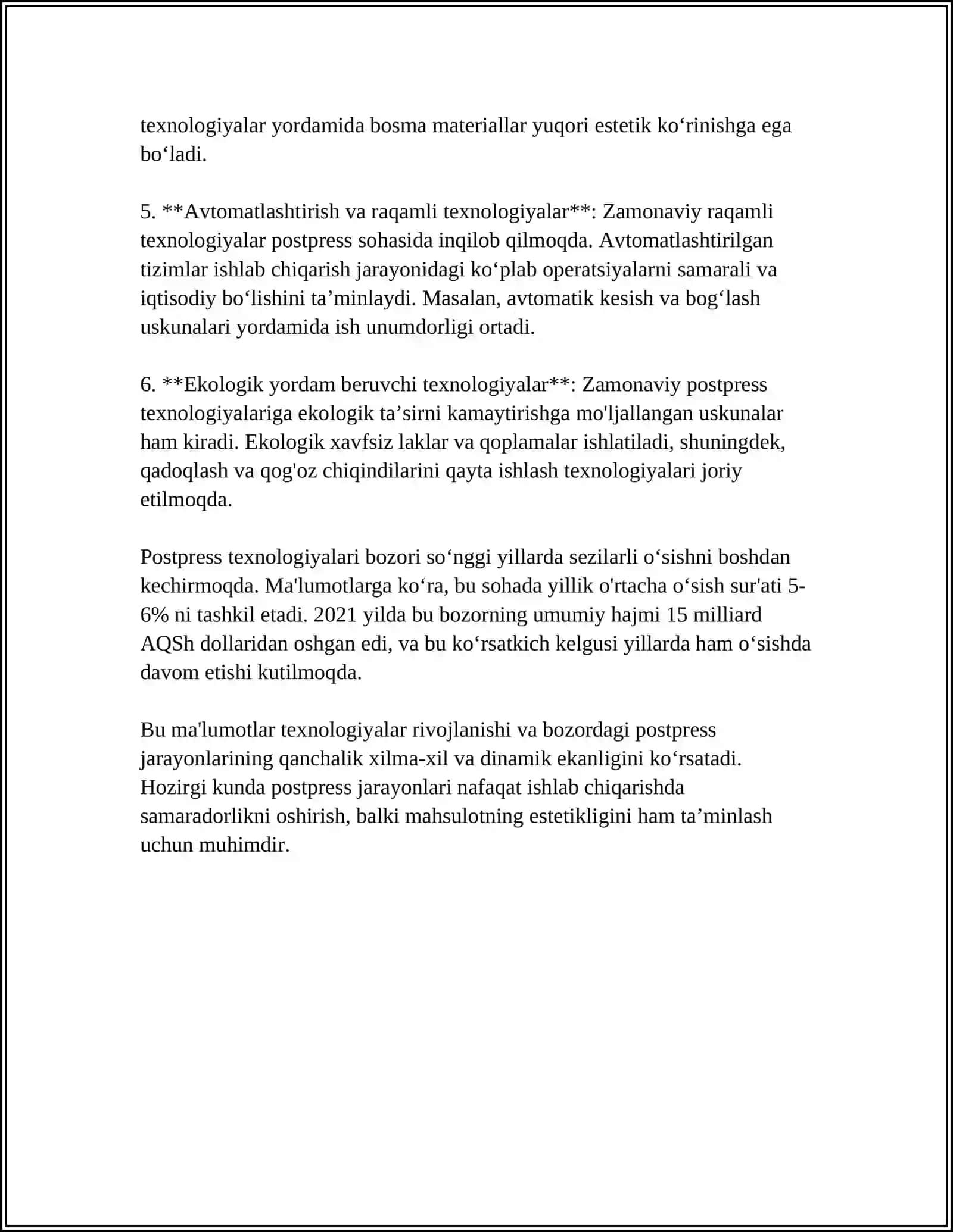 POSTPRESS JARAYONLARI TEXNOLOGIYASINIG RIVOJLANISH BOSQICHLARI VA TENDENSIYALARI 4