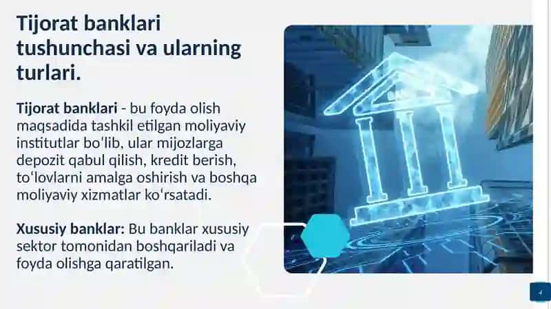 TIJORAT BANKLARI VA ULARNING FUNKSIYALARI 4