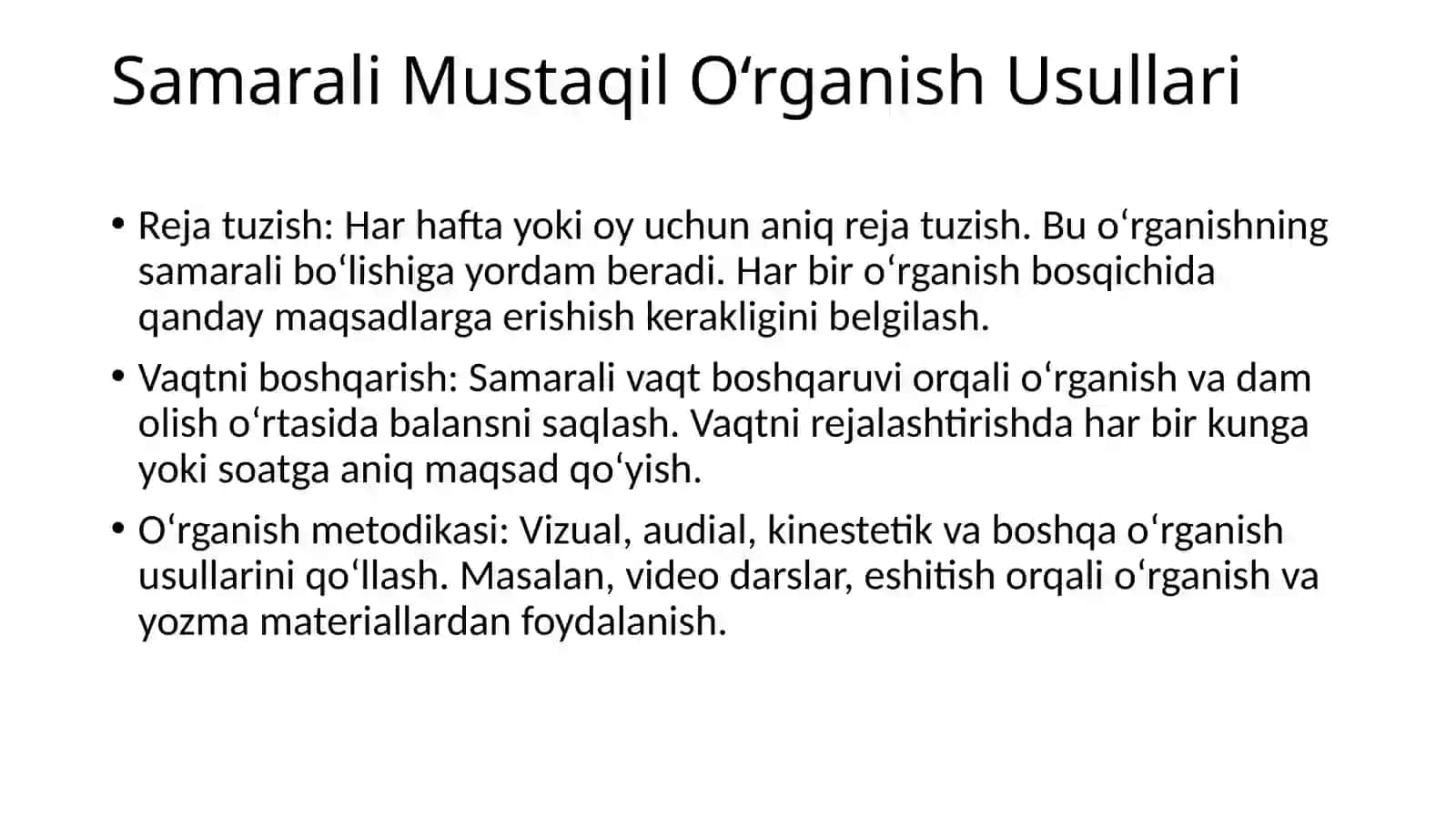 Mustaqilta’limolish jarayonini samarali tashkilotish 4