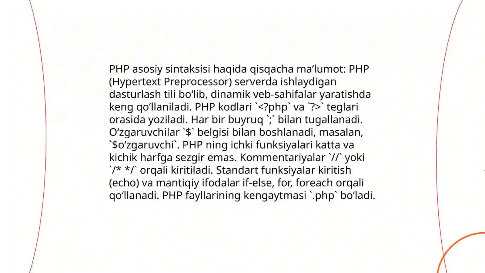 PHP dasturlash tili haqida 4