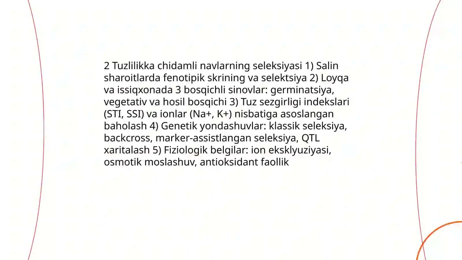 Qurgʻoqchilikka chidamli navlarni yaratish seleksiyasi 4