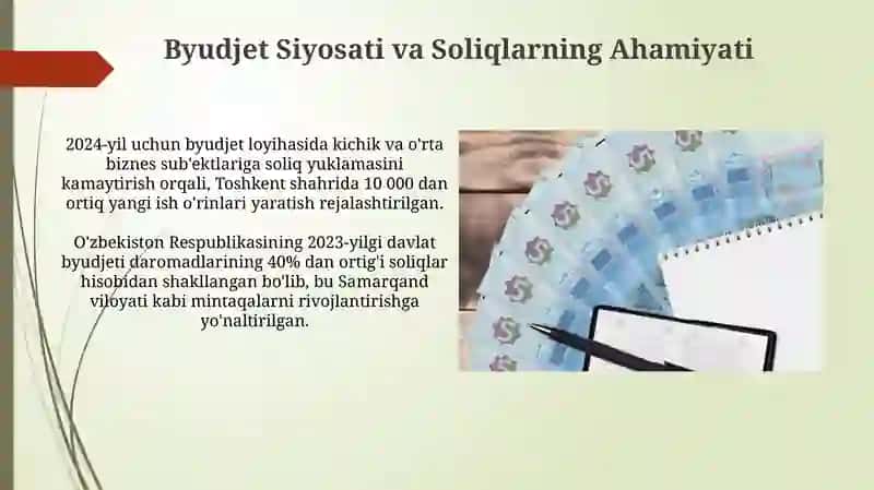 Soliq-budjet siyosati va soliqlarning ahamiyati 4