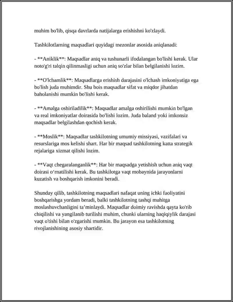 TASHKILOTNING MAQSADLARI VA ULARNING SHAKLLANISHI 4