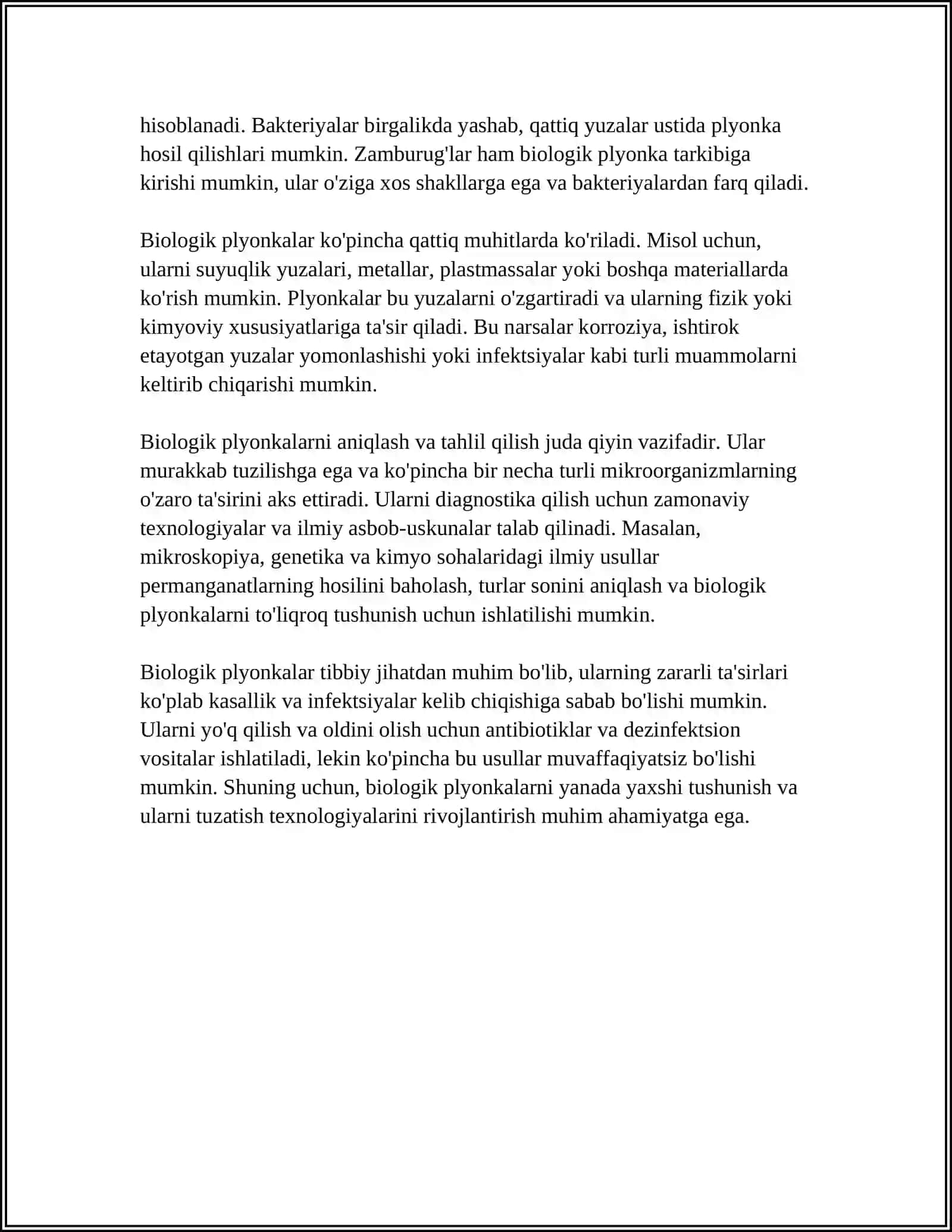 BAKTERIYALARNING BIOPLYONKA HOSIL QILISHI.UNING PRAKTIK AHAMIYATI 4