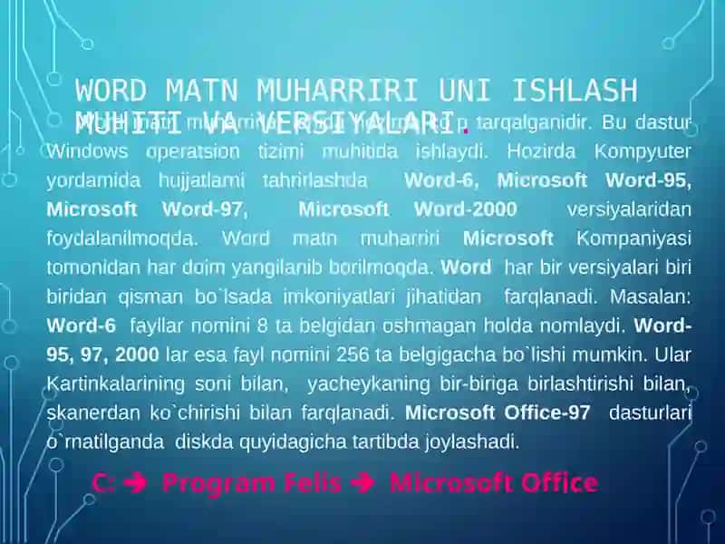 Microsoft Word matn muharriri 4