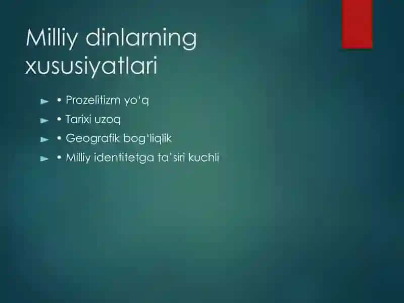 Milliy dinlar 4