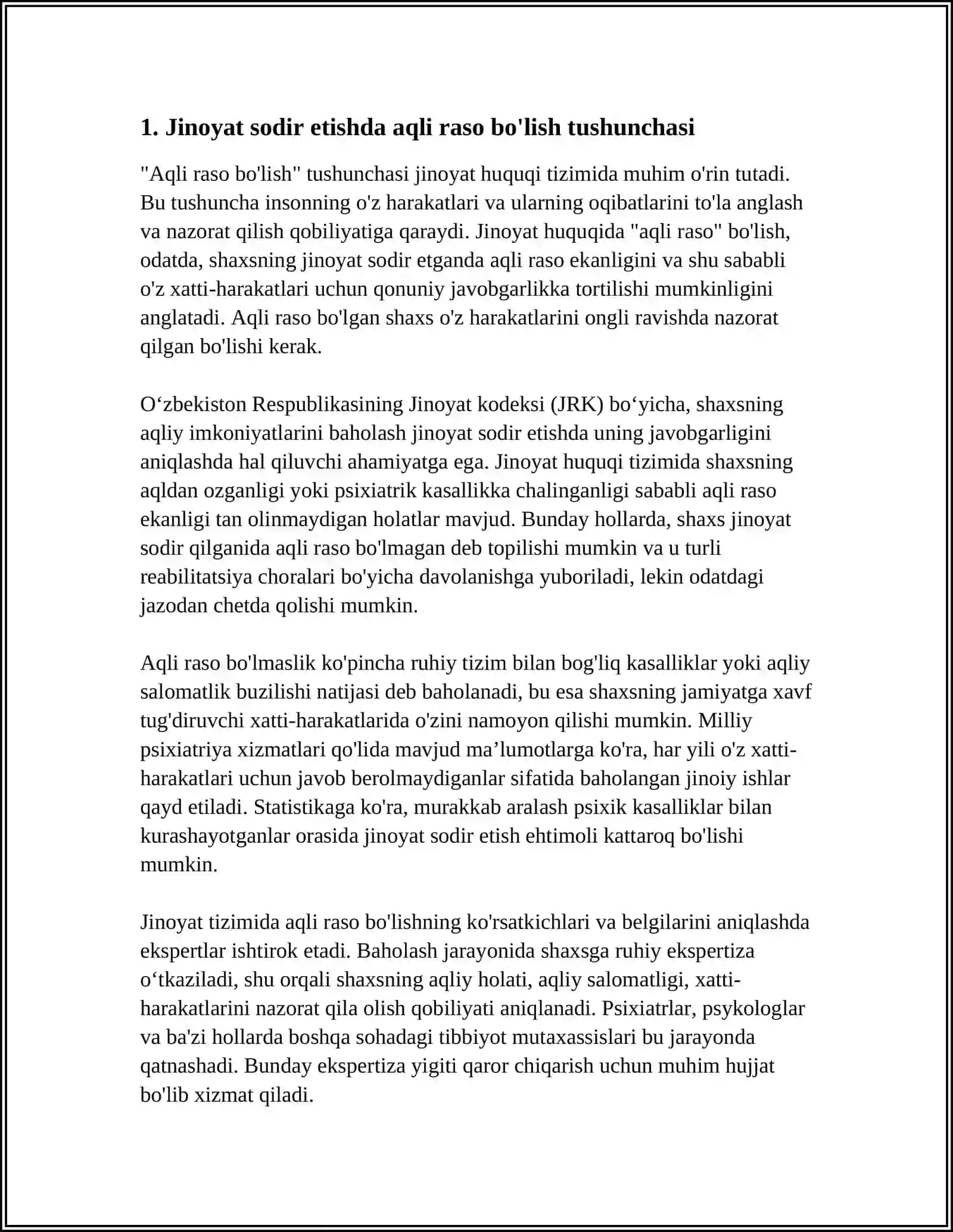 Jinoyat Sodir Etgan Shaxslarning Aqli Rasoligi Mezonlari 4