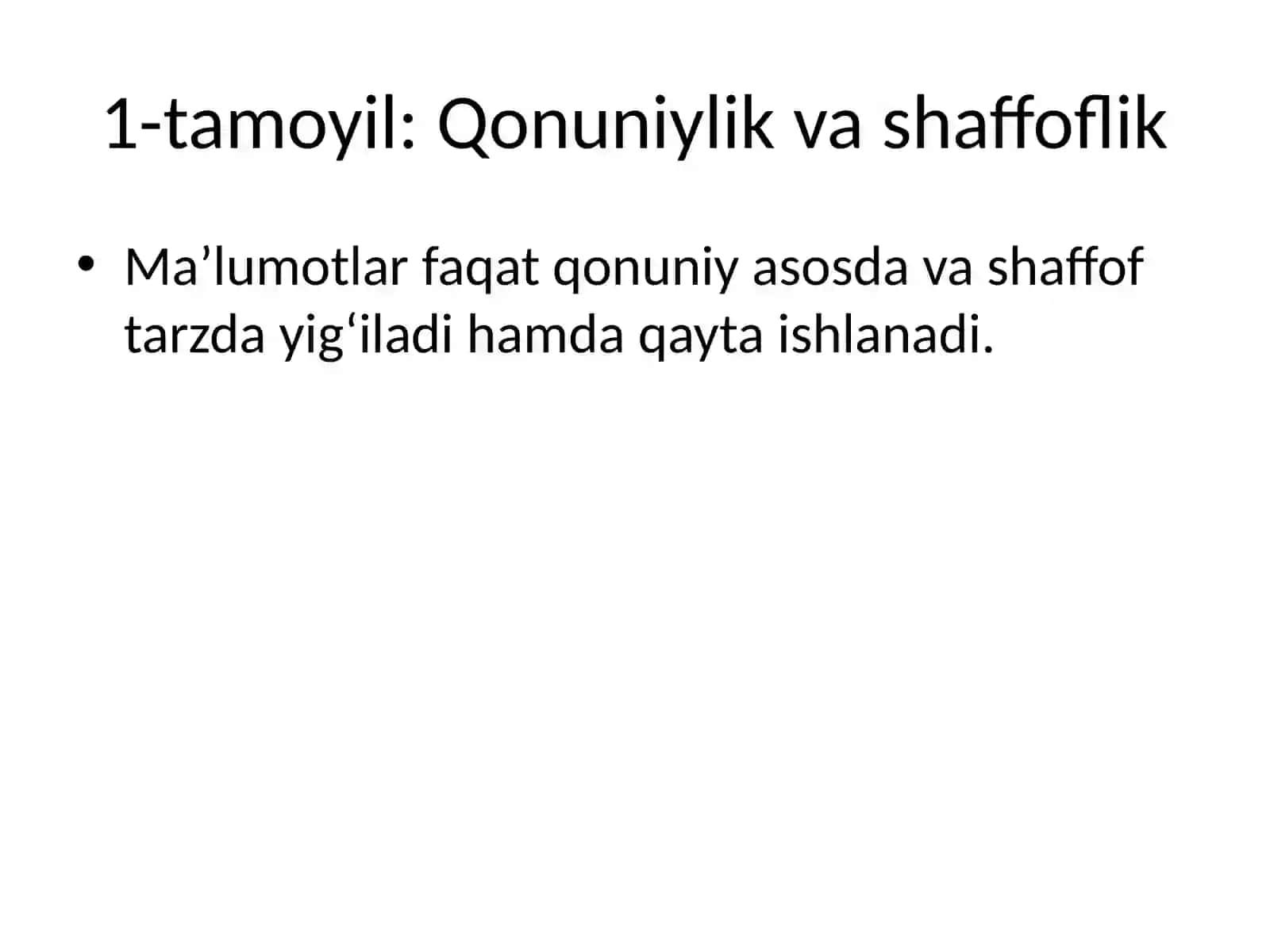 Maʼlumotlarni himoya qilish haqidagi qonun tamoyillari 4