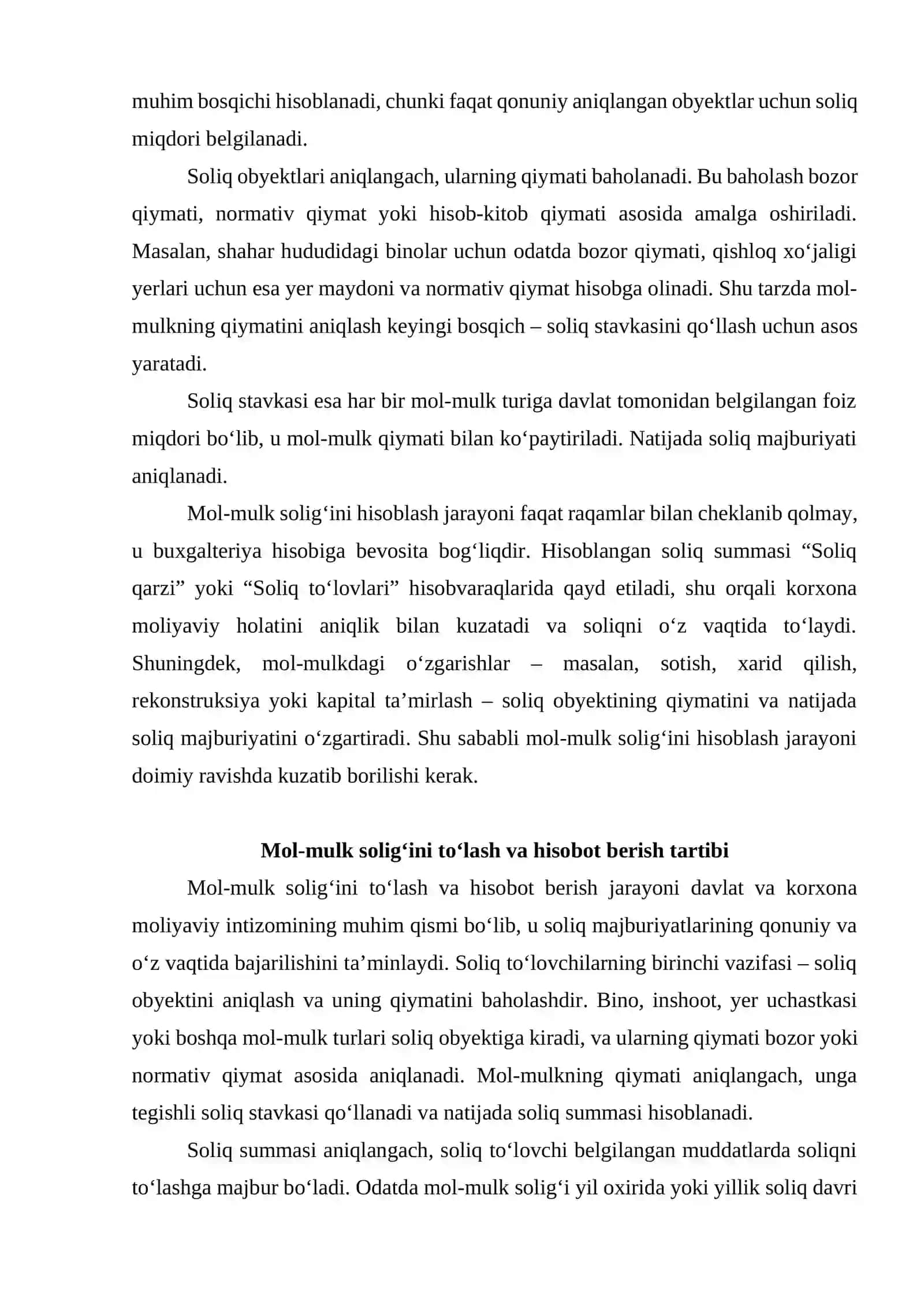 MOL-MULK SOLIG`INI HISOBLASH VA UNING BUXGALTERIYA HISOBI 4