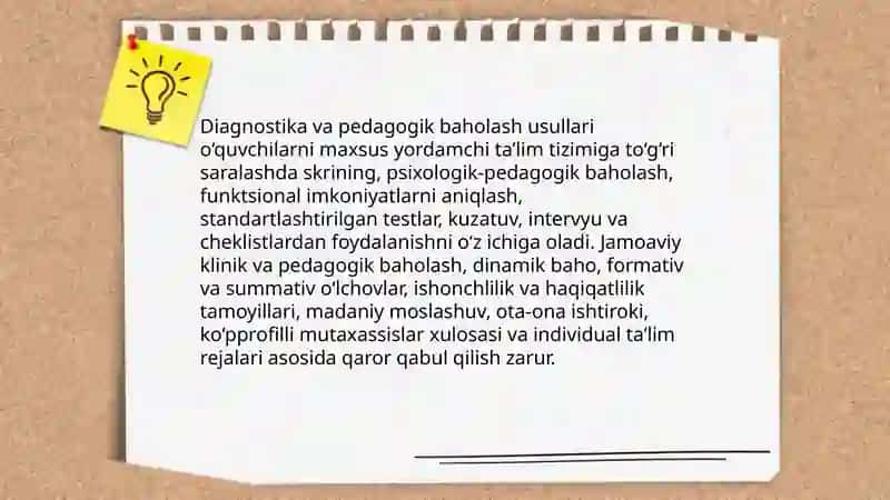 Maxsus yordamchi talim tizimiga õquvchilarni tõğri saralash masalalari 4