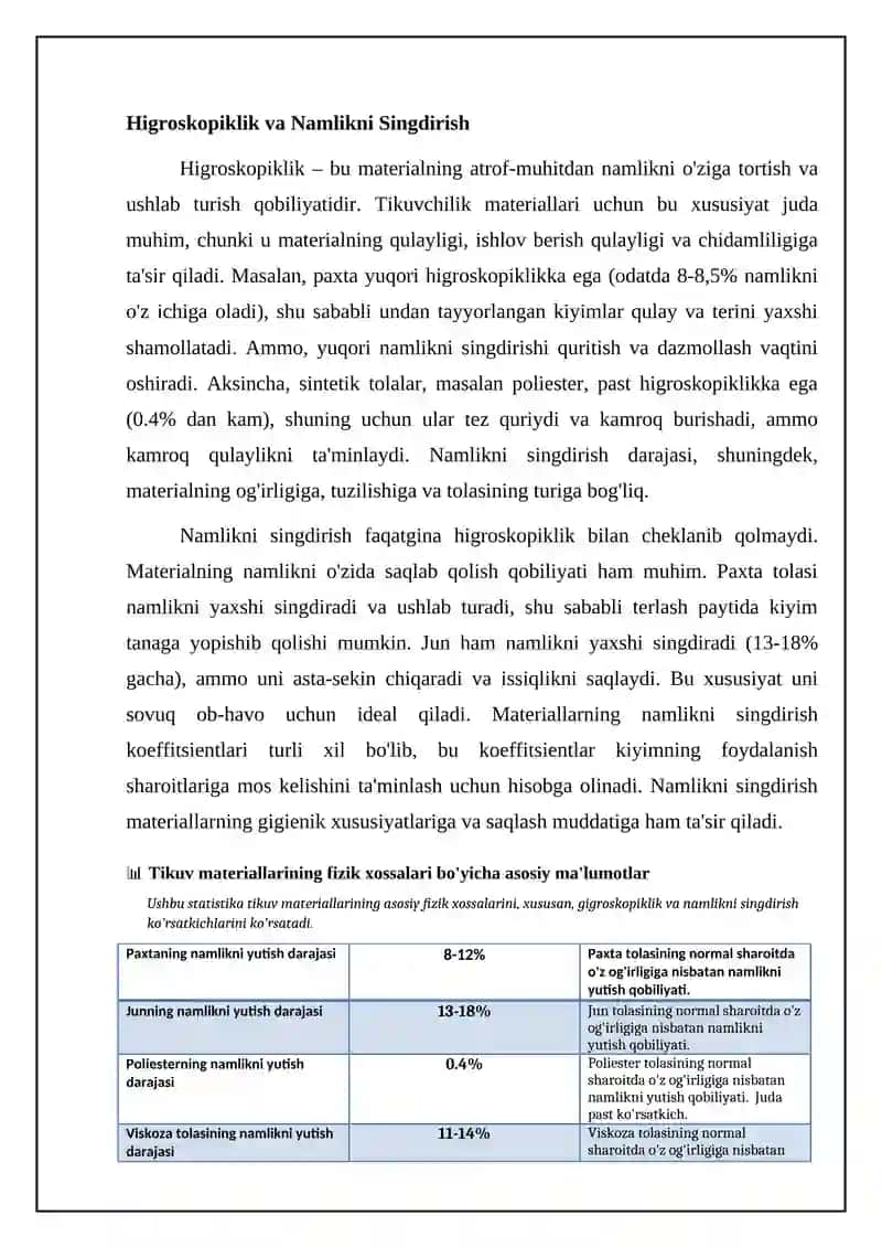 Tikuvchilik matireallarining fizik xossalari 4