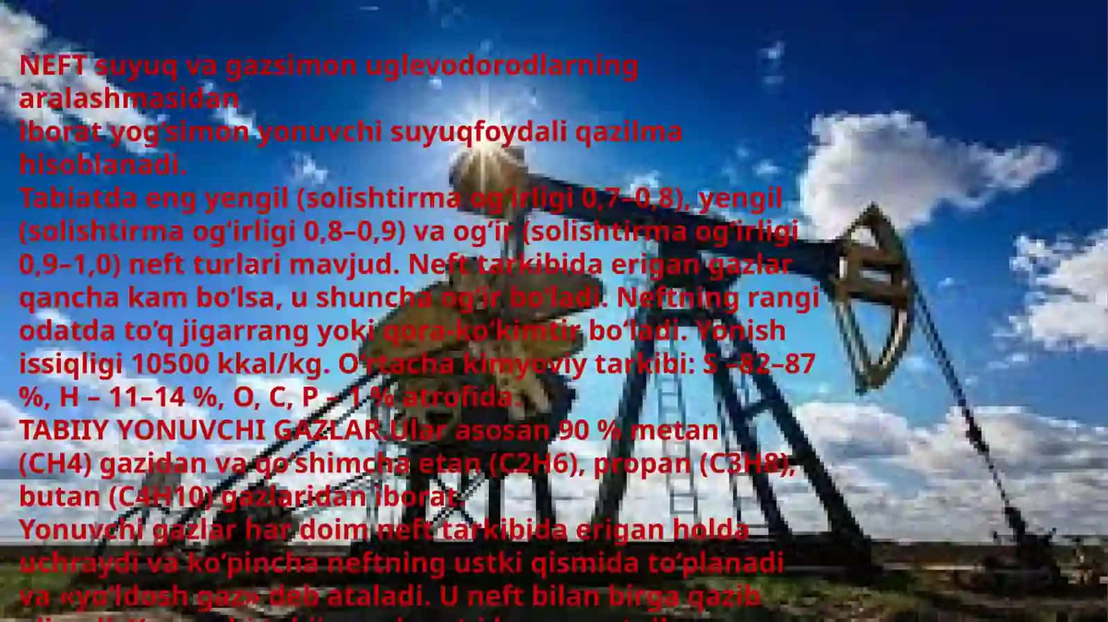 Suyuq va gazsimon foydali qazilmalarni qazib olish 4