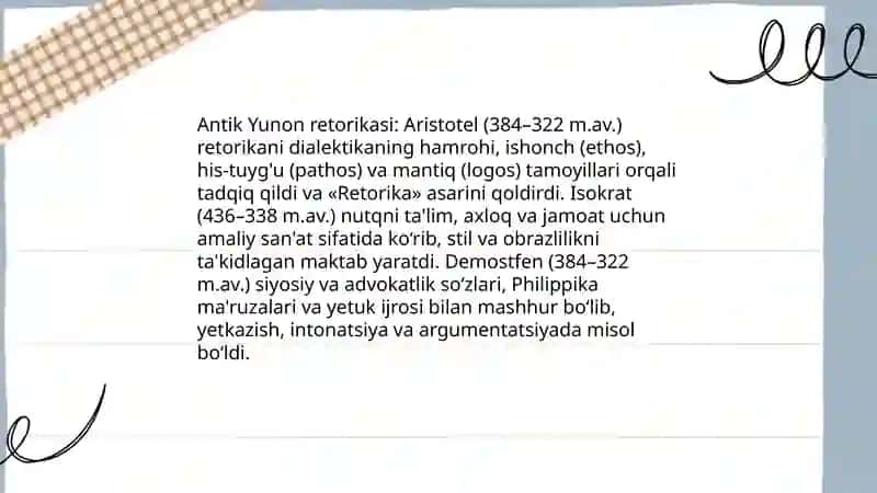 Notiqlik san'ati tarixi 4