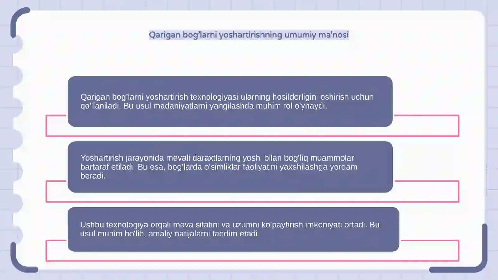 Qarigan bog’larni yoshartirish texnologiyasi 4