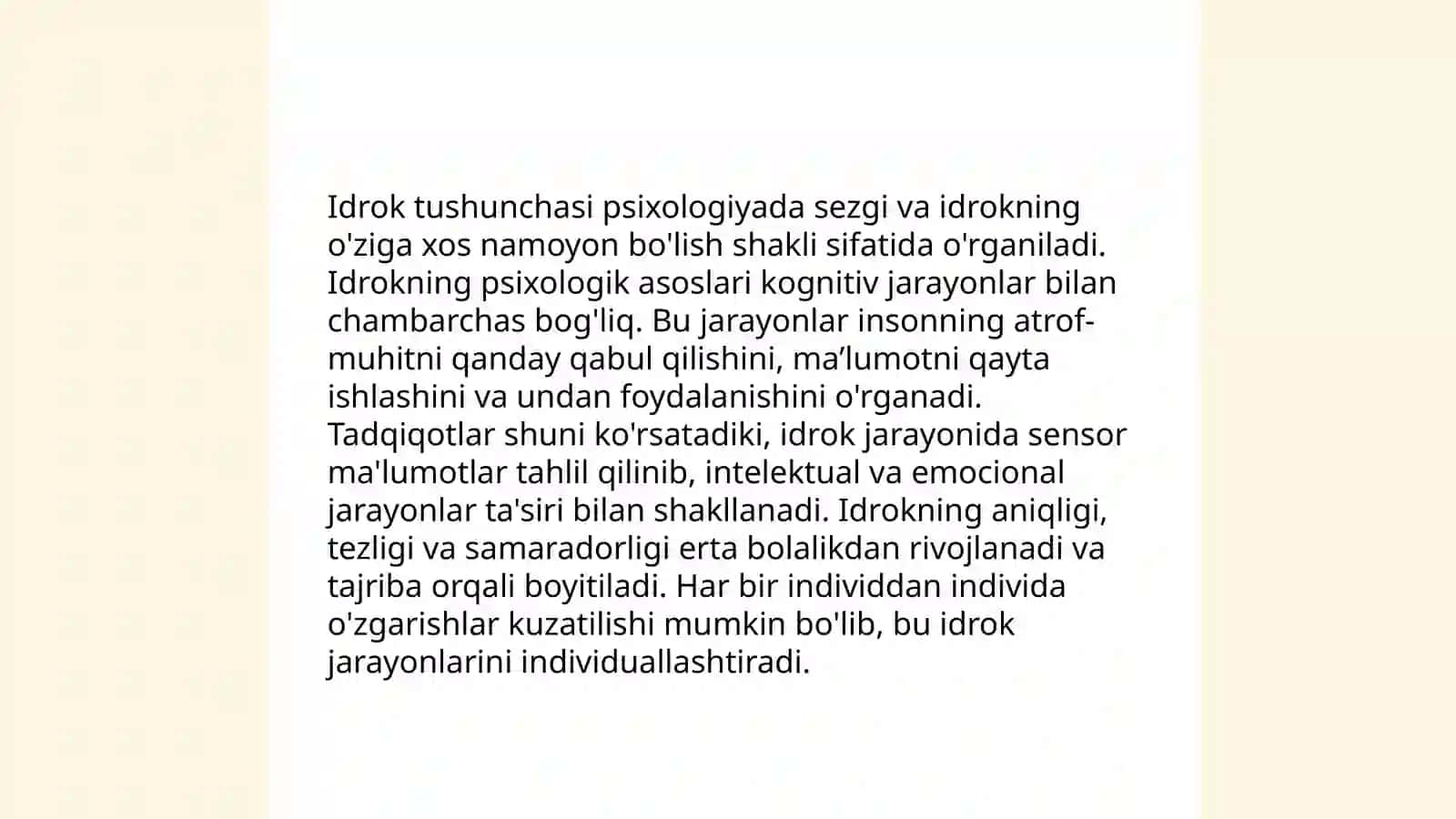 Idrok haqida tushuncha va uning xususiyatlari 4