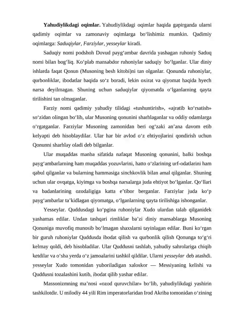 Yahudiylik dinining yuzaga kelishi 4