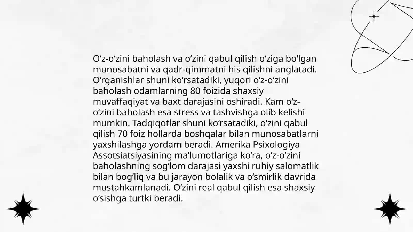 Shaxsning ózini-ôzi tarbiyalash muammosi 4