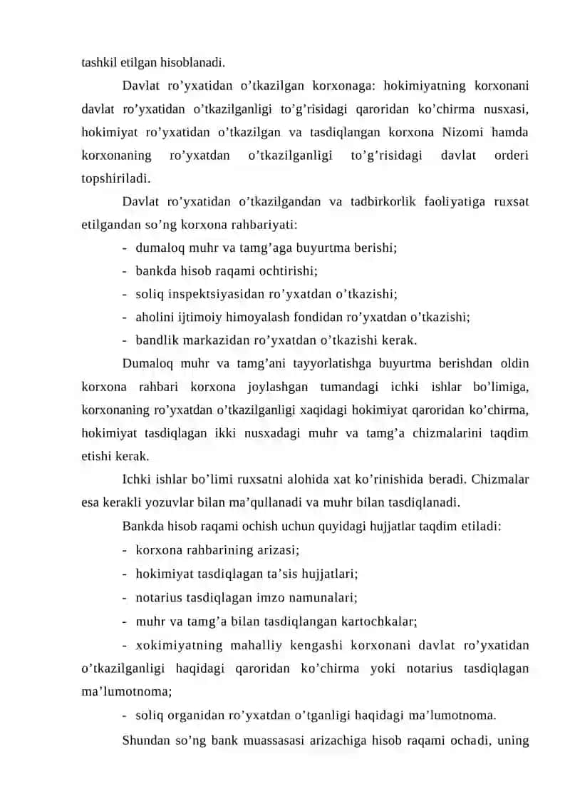 Kichik biznes va tadbirkorlik faoliyatini tashkil etish, rejalashtirish va tahlil etish 4