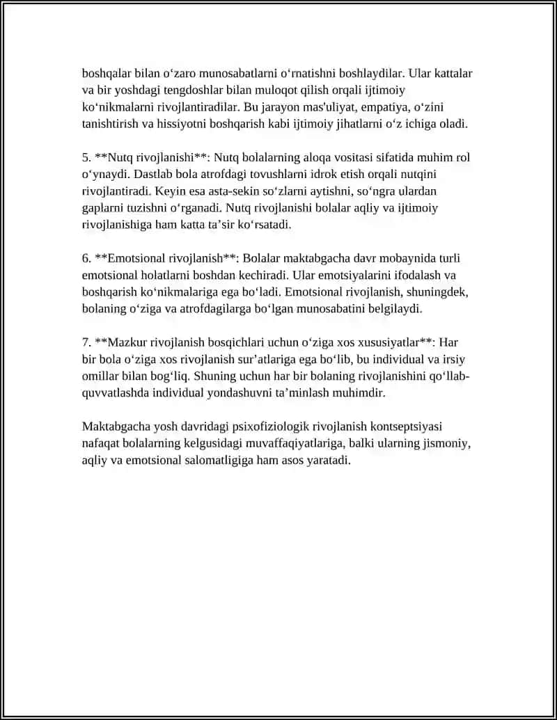 Maktabgacha yoshda psixofiziologik rivojlanishning umumiy kontseptsiyasi 4