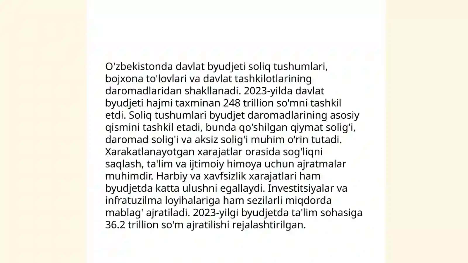 O’zbekistonda davlat byudjeti tuzilmasi va uning o’ziga xosligi 4