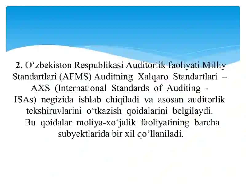 O‘zbekistonda auditorlik faoliyatini me’yoriy-huquqiy tartibga solish tizimi va uning elementlari 4