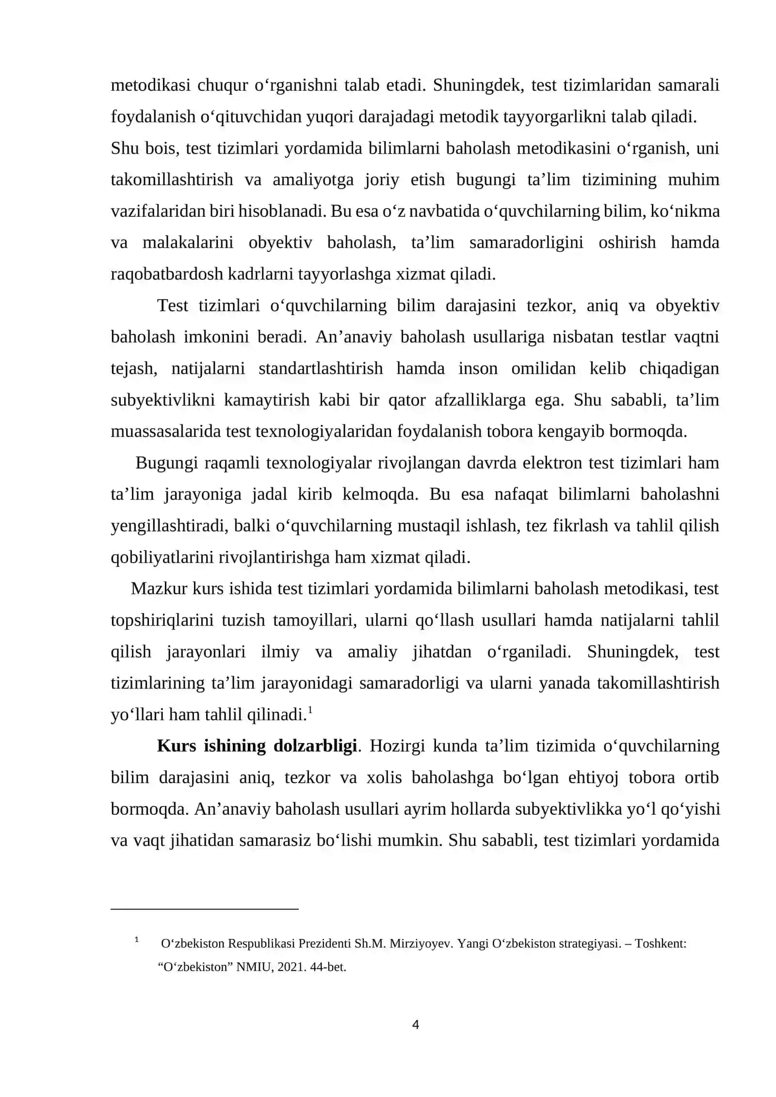 Test tizimlari yordamida bilimlarni baholash metodikasi 4