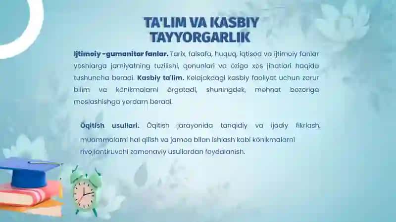 Yoshlarni ijtimoiy hayotda õz õrnini topishga tayyorkini shakllantirish 4