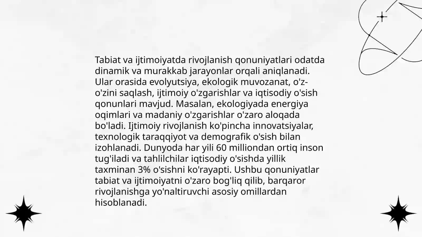 Rivojlanishning umumiy qonunlari va kategoriyalari 4