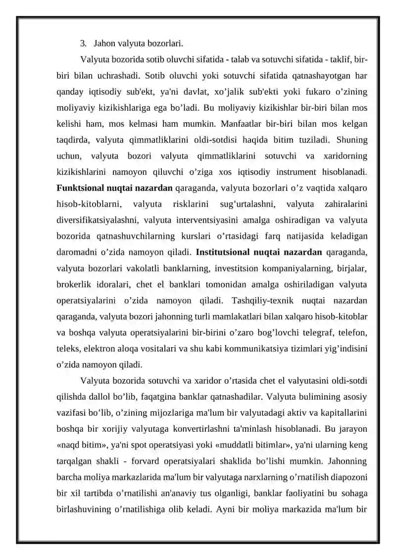 Valyuta bozori va uning rivojlanish xususiyatlari 4